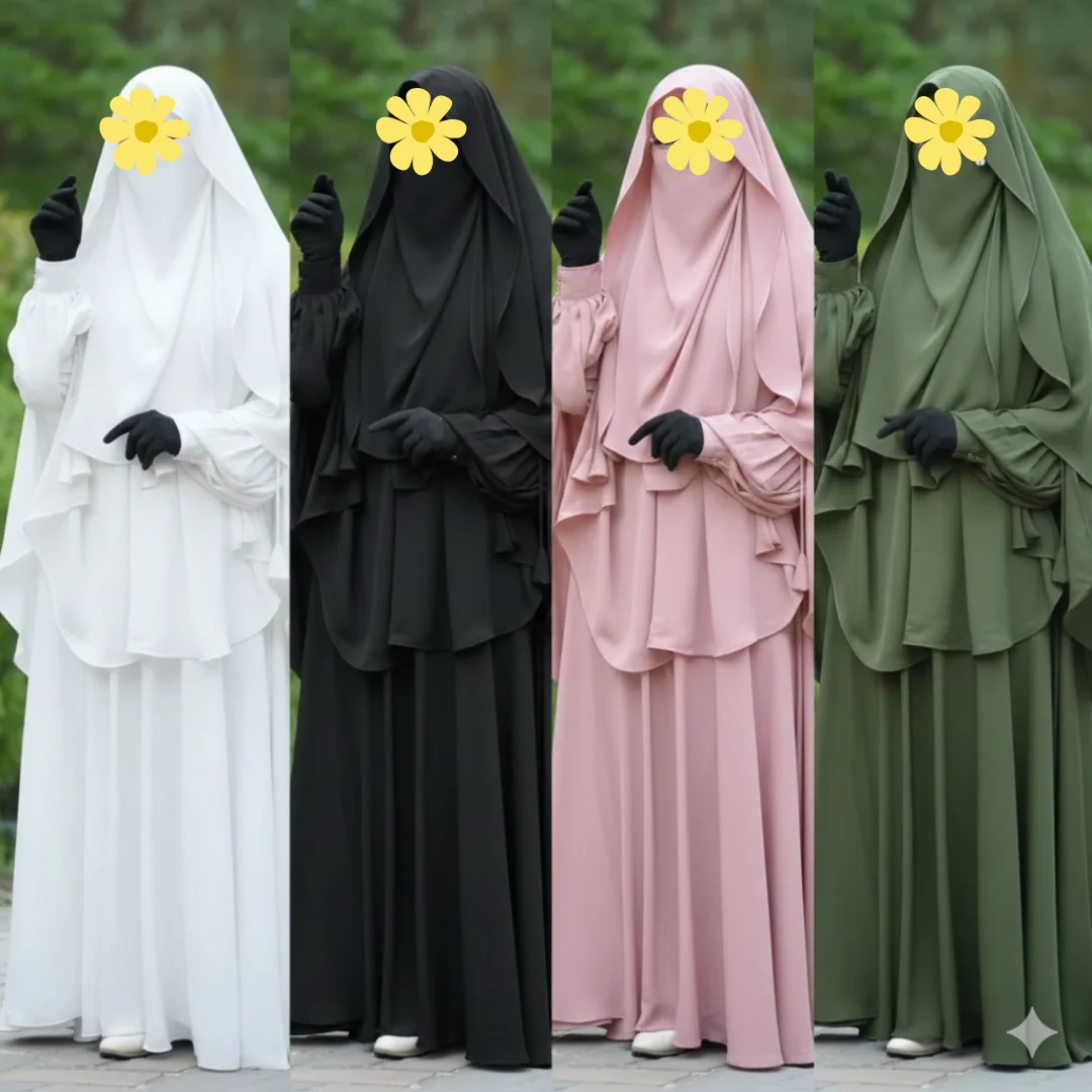 Cherry Fabrics Hoodie Hijab, Nose Niqab & Burkha Set
